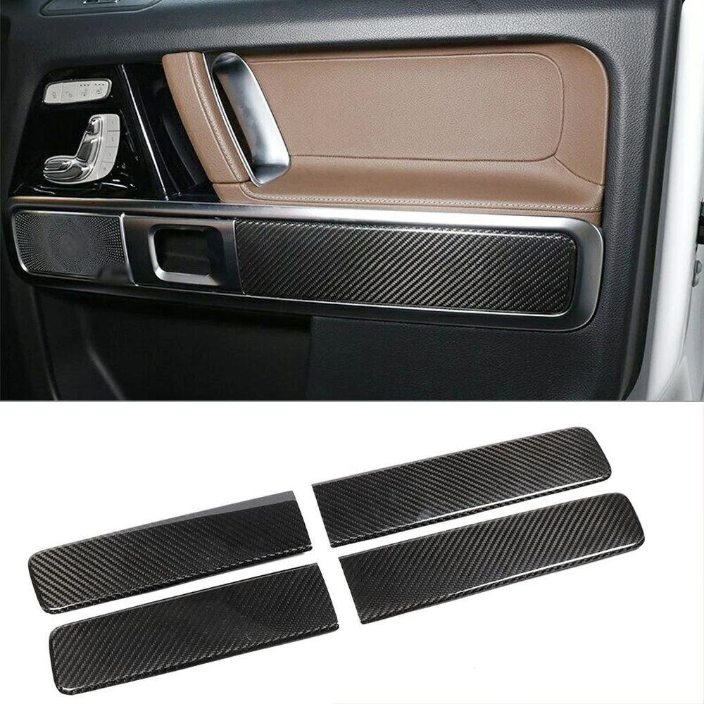 For Mercedes-Benz G-Class W463 G63 Carbon Interior Door Armrest Trim Covers
