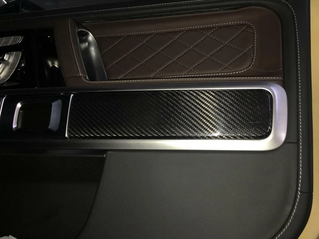 For Mercedes-Benz G-Class W463 G63 Carbon Interior Door Armrest Trim Covers