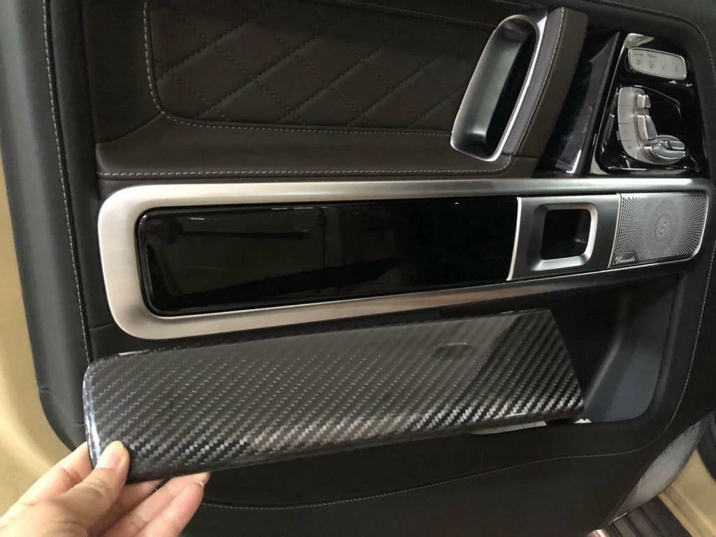 For Mercedes-Benz G-Class W463 G63 Carbon Interior Door Armrest Trim Covers