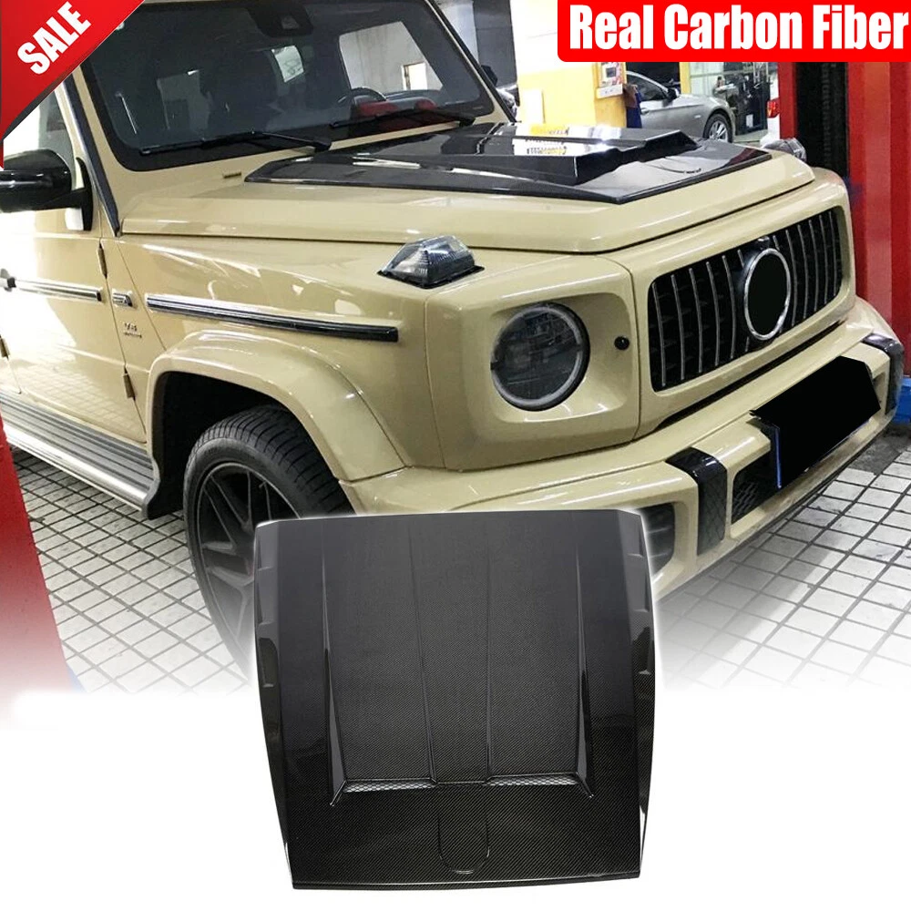 For Mercedes G-Class W463 W464 G63 G500 19+ Real Carbon Engine Hood Bonnet Cover