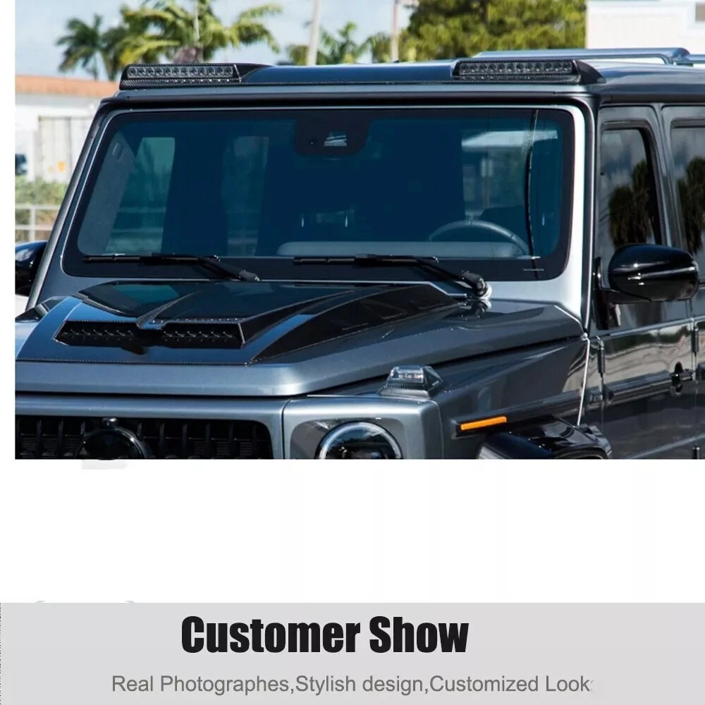 Real Carbon LED Front Roof Spoiler Wing For Mercedes W463 G550 G55 G63 2014-2018