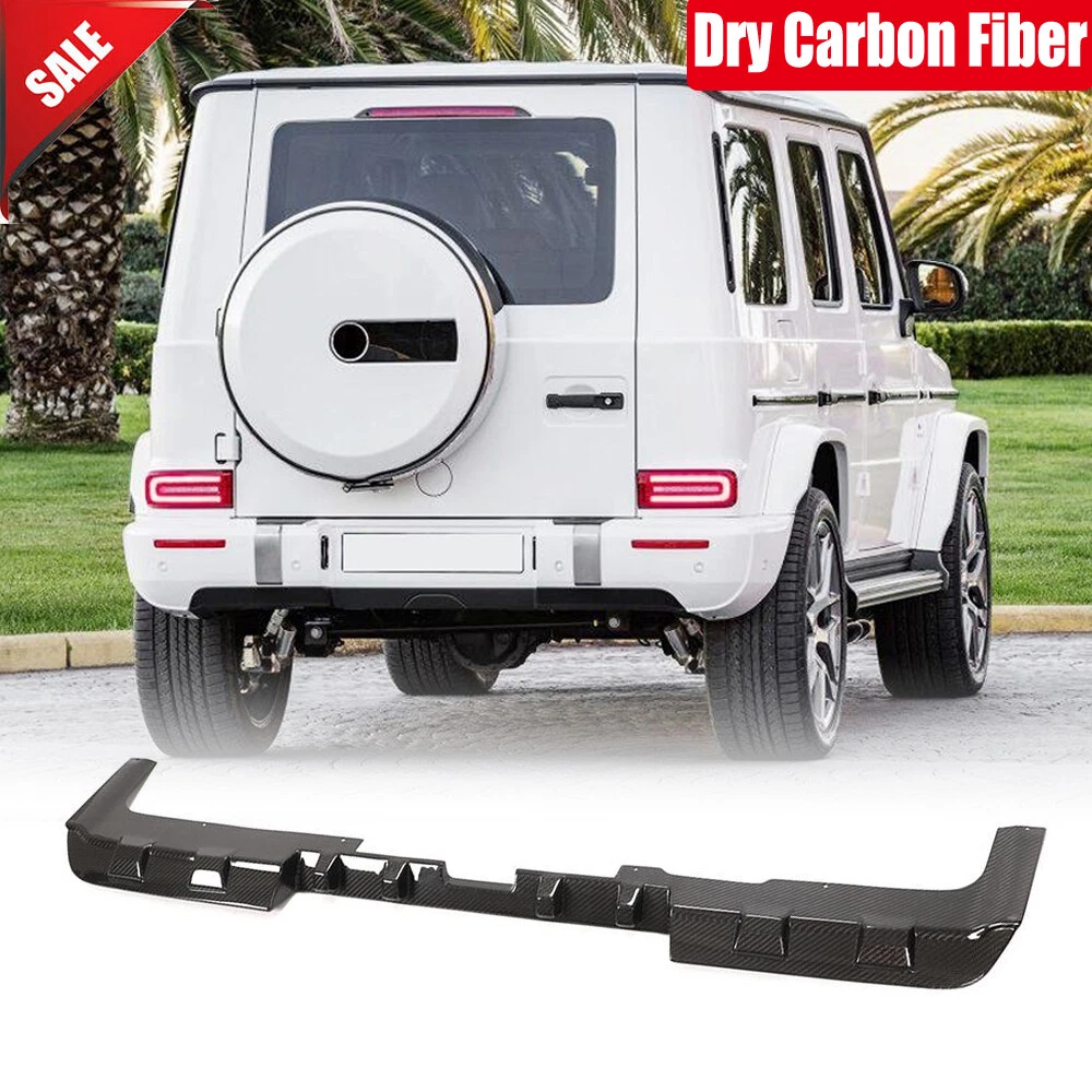 For Mercedes Benz W464 W463a G63 Dry Carbon Fiber Rear Bumper Diffuser Lip