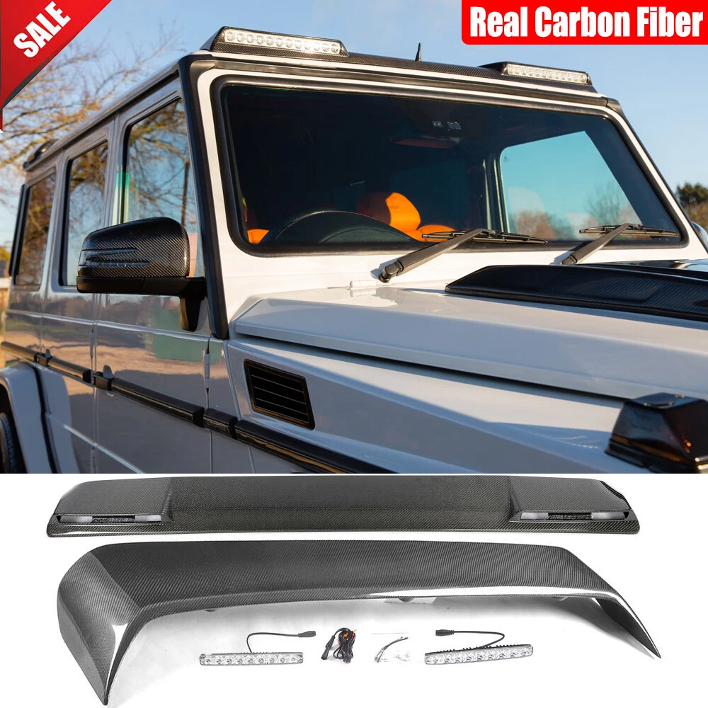Real Carbon Front & Rear Roof Spoiler Wing For Mercedes W463 G550 G63 2014-2018