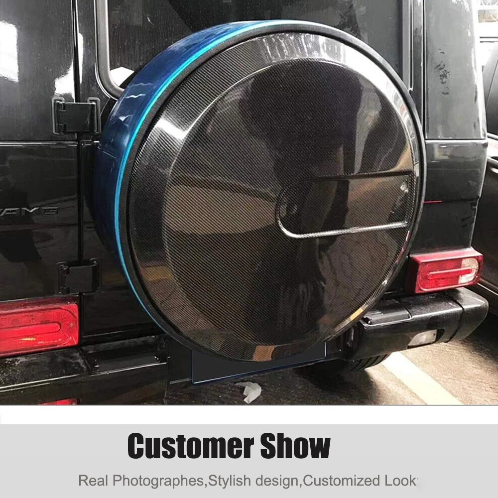 For Mercedes G-Class W463 G500 G63 G65 Carbon Fiber Spare Wheel Tire Covers