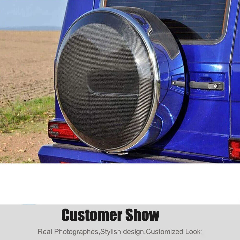 For Mercedes G-Class W463 G500 G63 G65 Carbon Fiber Spare Wheel Tire Covers