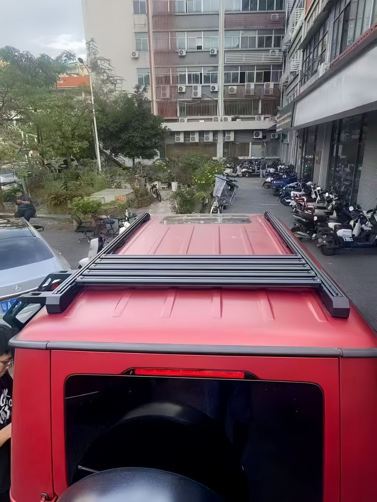 Mercedes G class roof rack platform for W463 W465 with rear ladder